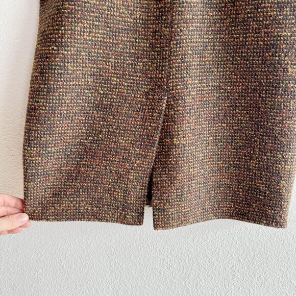 Vintage Wool Pencil Skirt Vintage Brown Textured Skirt - Picture 3 of 5